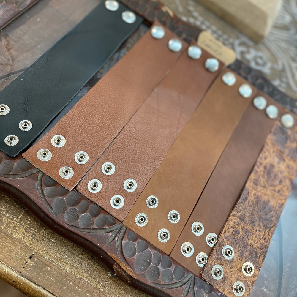 Leather cuff bracelets